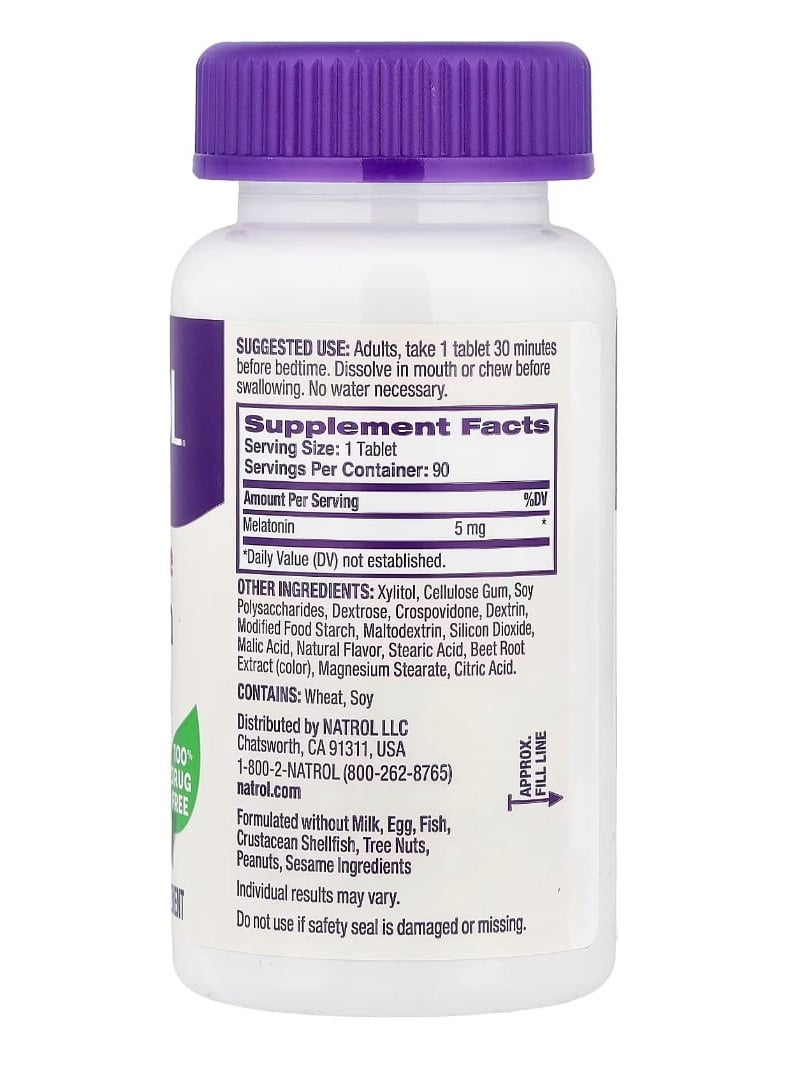 ناترول Melatonin Fast Dissolve Strawberry 5 mg 90 Tablets - Image 2